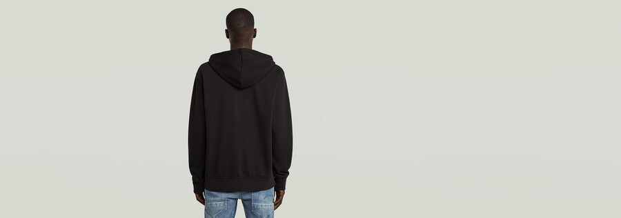 sweat à capuche zippé à demi-écriture