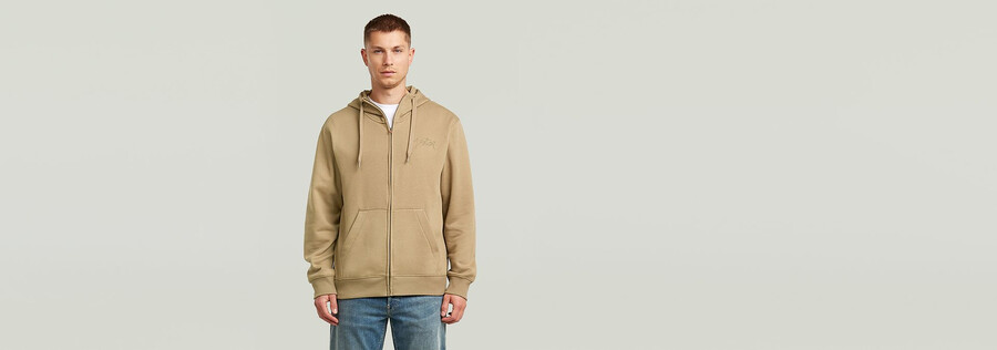 sweat à capuche zippé avec inscription