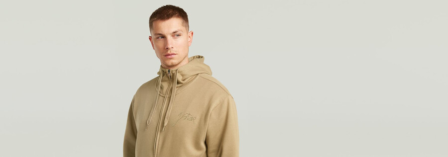 sweat à capuche zippé avec inscription