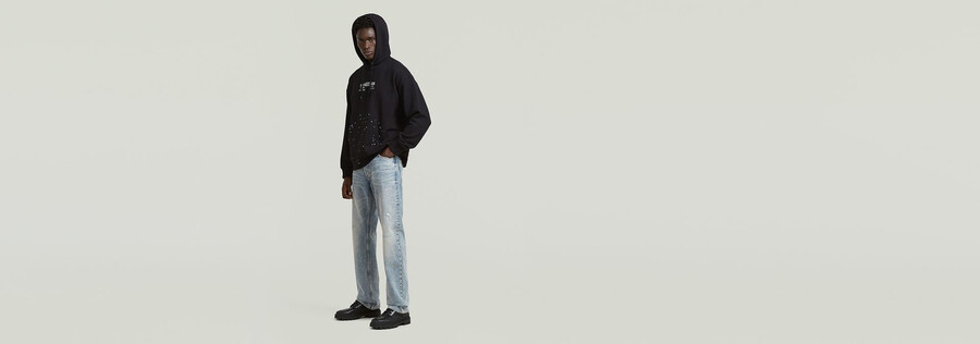 sweat à capuche décontracté à motifs déclaboussures de texte