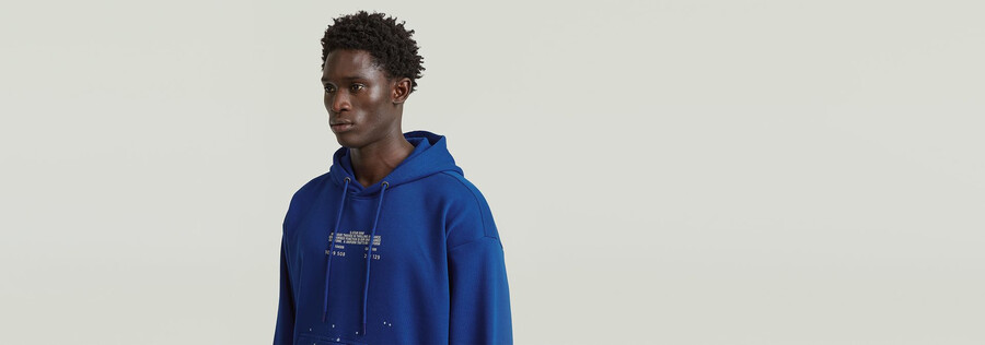 sweat à capuche décontracté à motifs déclaboussures de texte