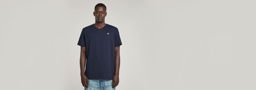 t-shirt base-s à col en v