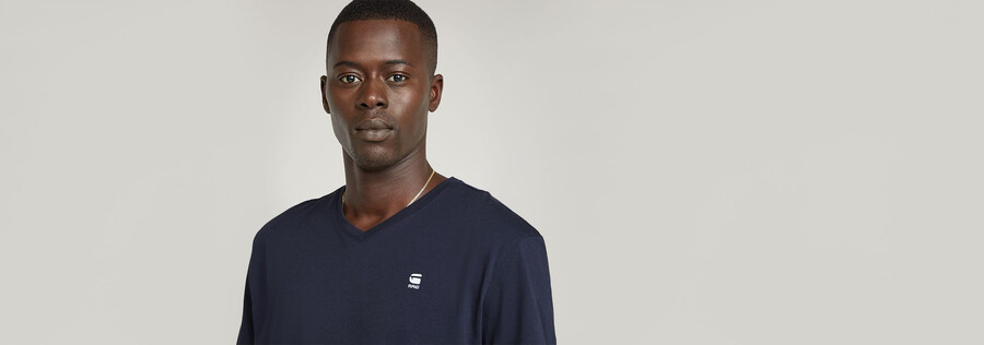 t-shirt base-s à col en v