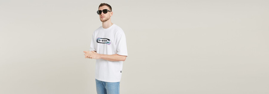 t-shirt à logo old skool dégradé et coupe carrée