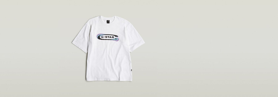 t-shirt à logo old skool dégradé et coupe carrée