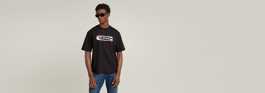 t-shirt à logo old skool dégradé et coupe carrée