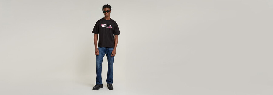 t-shirt à logo old skool dégradé et coupe carrée