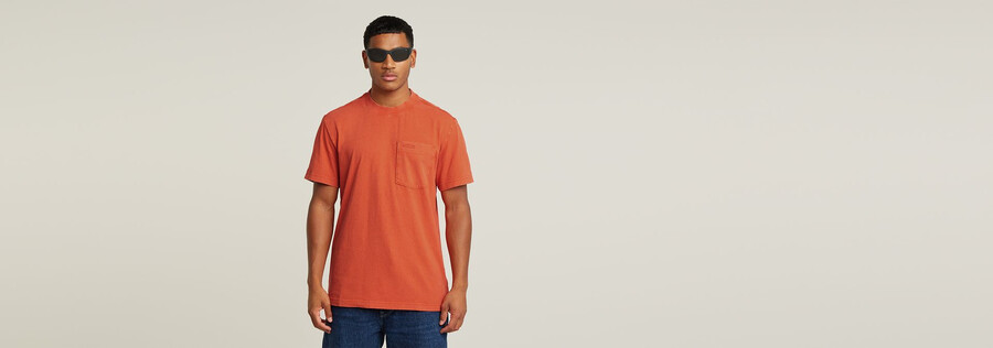 t-shirt à poche délavé