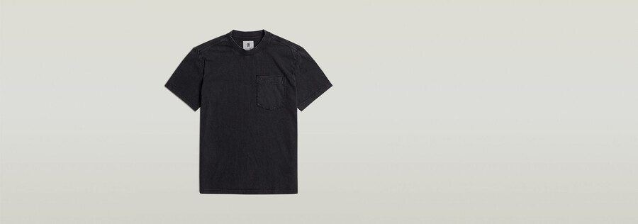 t-shirt à poche délavé