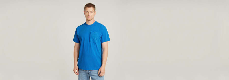 t-shirt à poche délavé