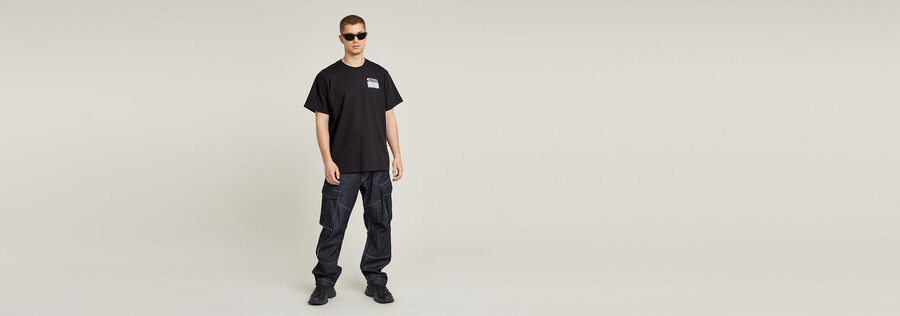 t-shirt ample à motif code-barres au dos