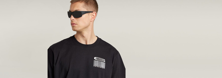 t-shirt ample à motif code-barres au dos