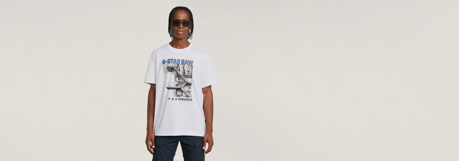 t-shirt ample à motif descalier