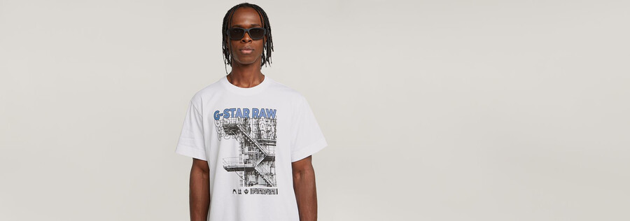 t-shirt ample à motif descalier