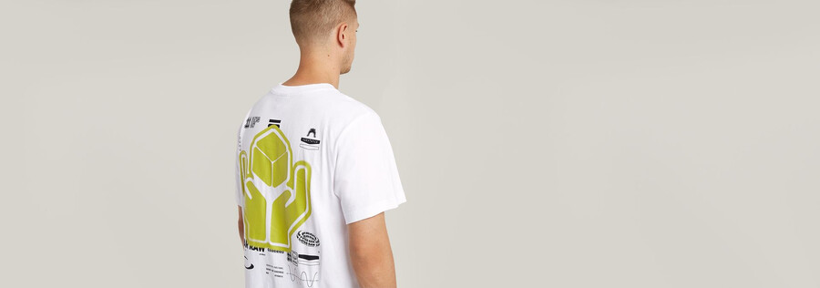 t-shirt ample à motif au dos
