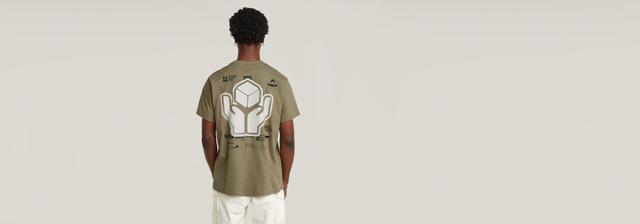 t-shirt ample à motif au dos