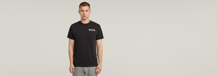 t-shirt à motif darche au dos