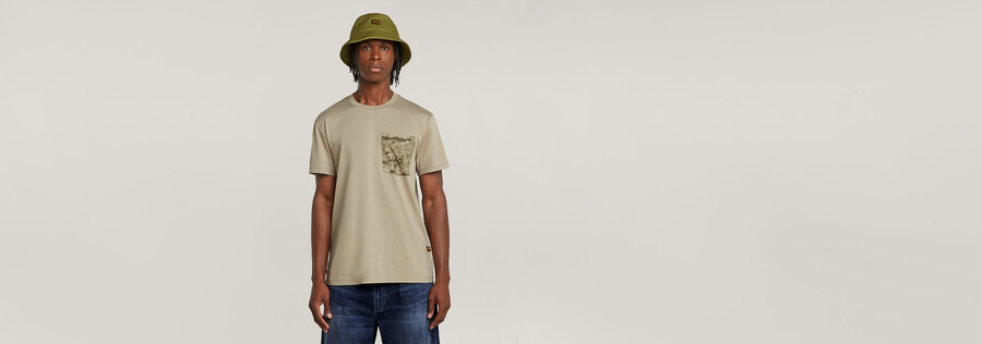 t-shirt à poche camouflage tissé shadow