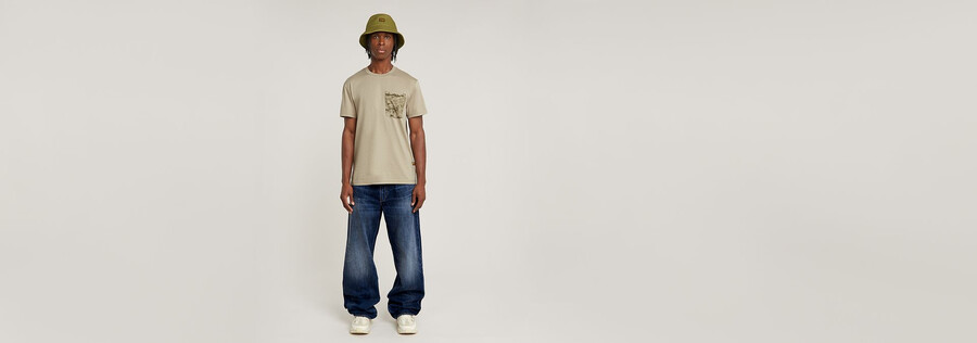 t-shirt à poche camouflage tissé shadow