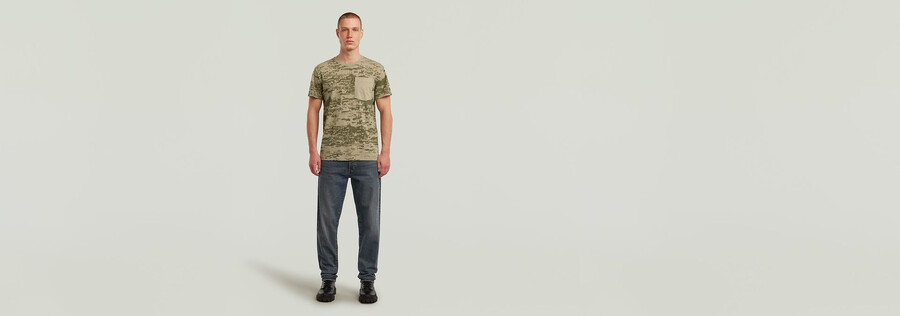 t-shirt à poche camouflage