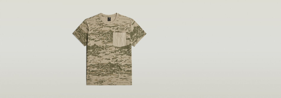 t-shirt à poche camouflage