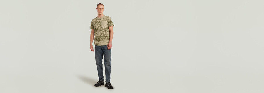 t-shirt à poche camouflage
