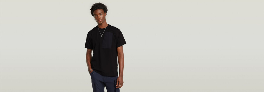 t-shirt ample à poche tissée dextérieur