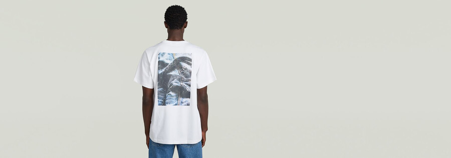 t-shirt ample avec impression photo au dos