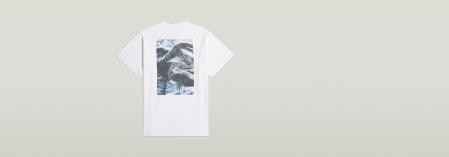 t-shirt ample avec impression photo au dos