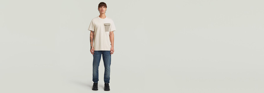 t-shirt à poche en tissu mélangé