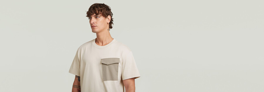 t-shirt à poche en tissu mélangé