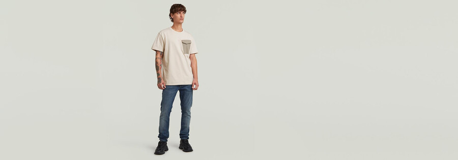 t-shirt à poche en tissu mélangé