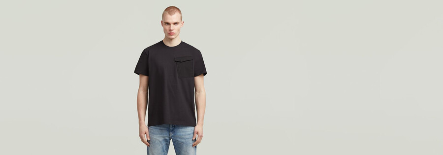 t-shirt à poche en tissu mélangé