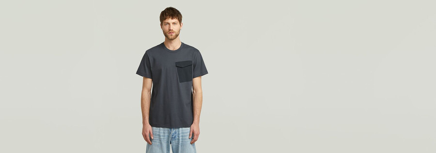t-shirt à poche en tissu mélangé