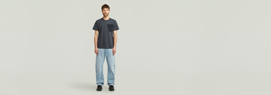 t-shirt à poche en tissu mélangé