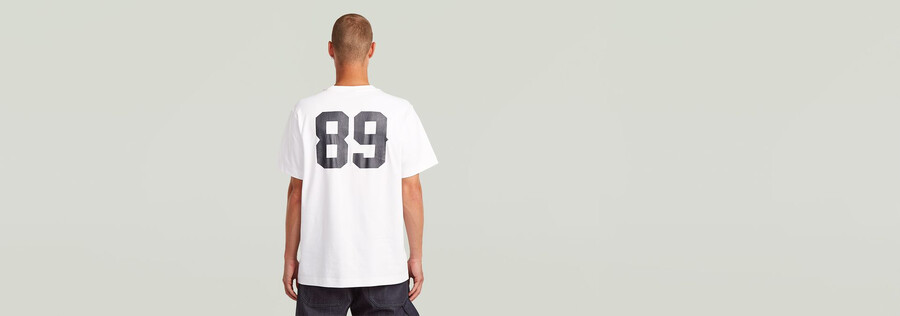 t-shirt ample à motif graphique 89 au dos