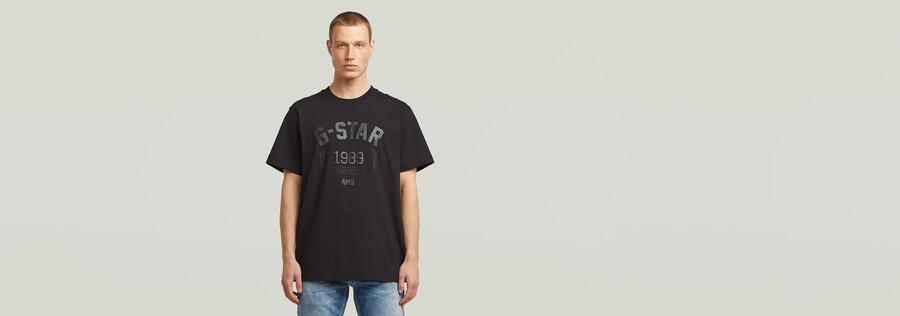 t-shirt ample à motif graphique 89 au dos