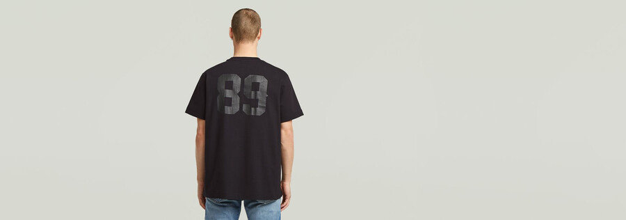 t-shirt ample à motif graphique 89 au dos