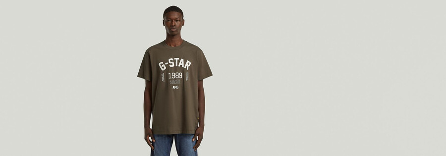 t-shirt ample à motif graphique 89 au dos