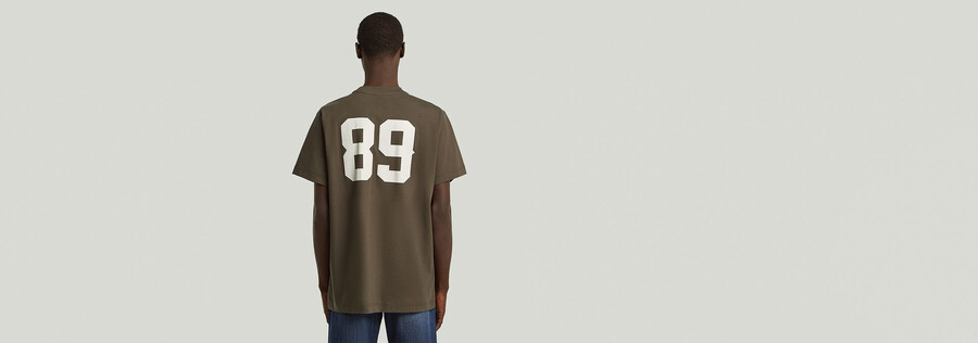t-shirt ample à motif graphique 89 au dos