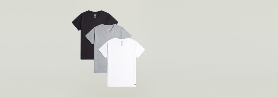 lot de 3 t-shirts col v