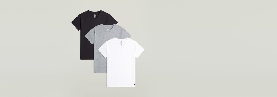 lot de 3 t-shirts col v